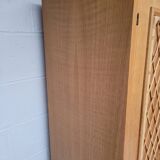 Wooden and rattan chest of drawers, 1960s