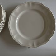 Set de 7 assiettes Ivoire de Sarreguemines à godrons 1960