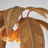 "Palm/coconut tree" floor lamp in rattan