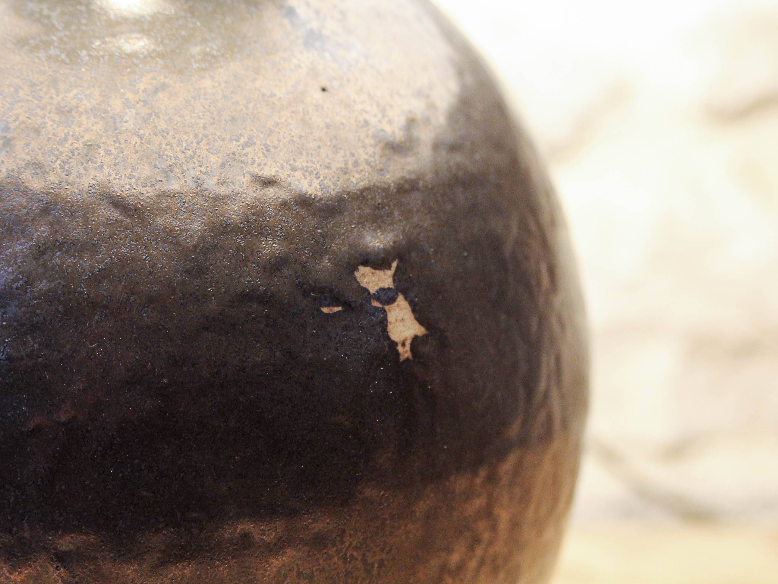 Ceramic ball lamp base signed Guérin