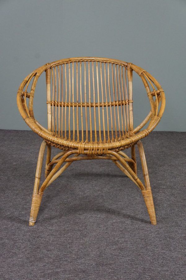 Rattan armchair, Rohé Noordwolde, 1950