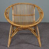 Rattan armchair, Rohé Noordwolde, 1950