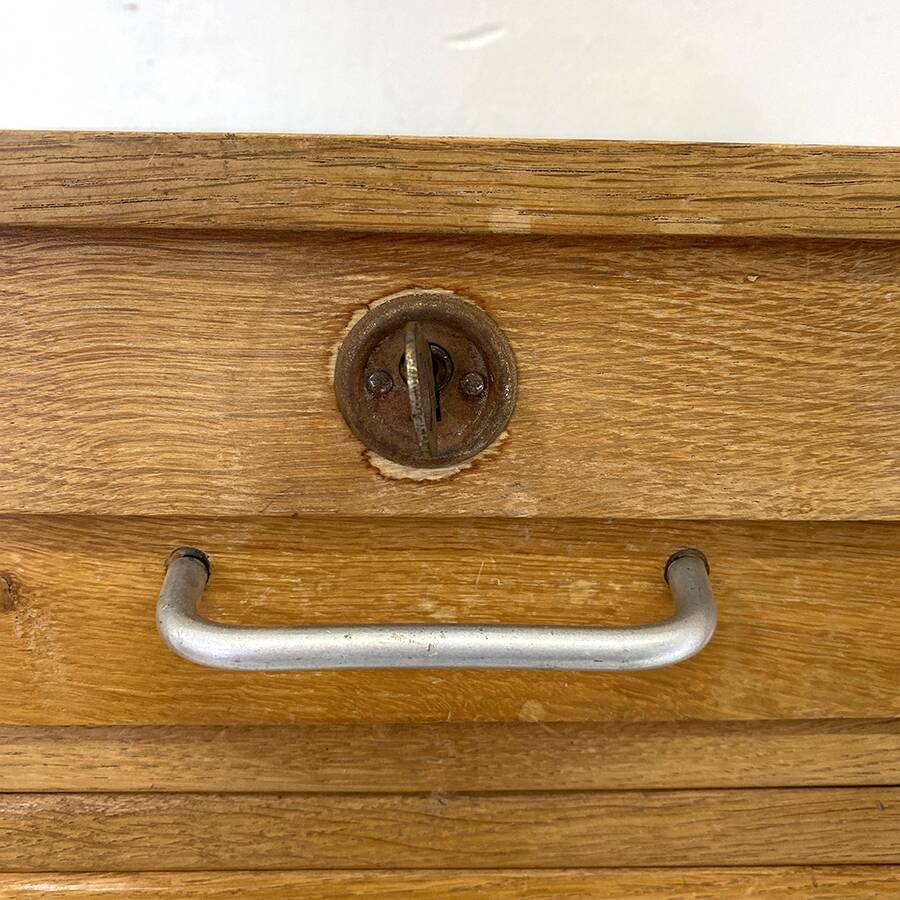 Vintage 60's curtain file cabinet