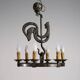 Rooster chandelier, Jean Touret, 1950s