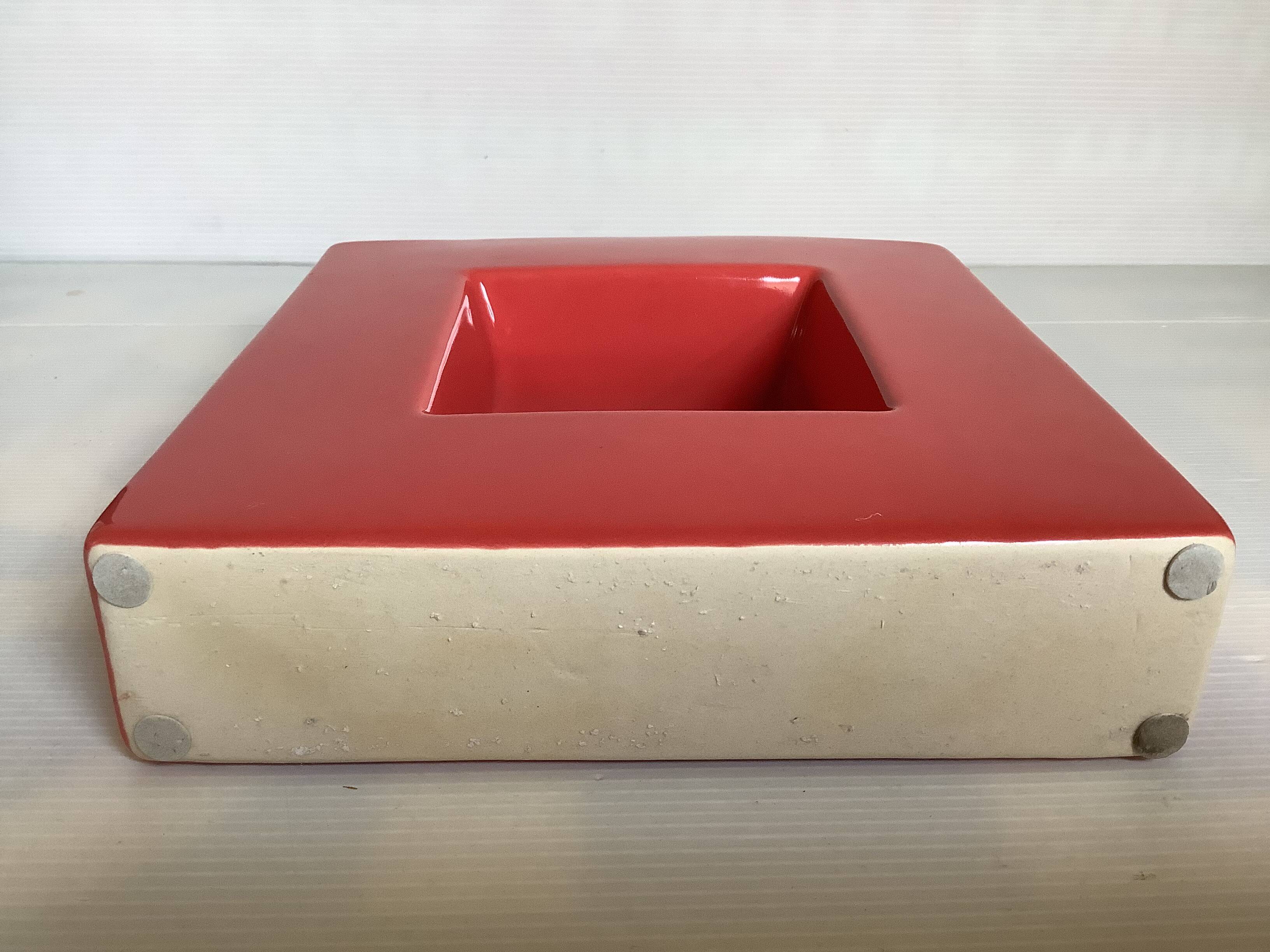 Large cubic coral vase