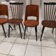 Suite of 4 chairs of bistrot Baumann vintage model Mondor and Minuet