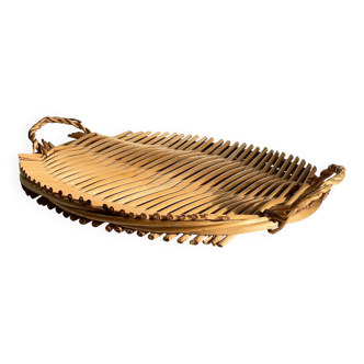 Vintage rattan presentation tray