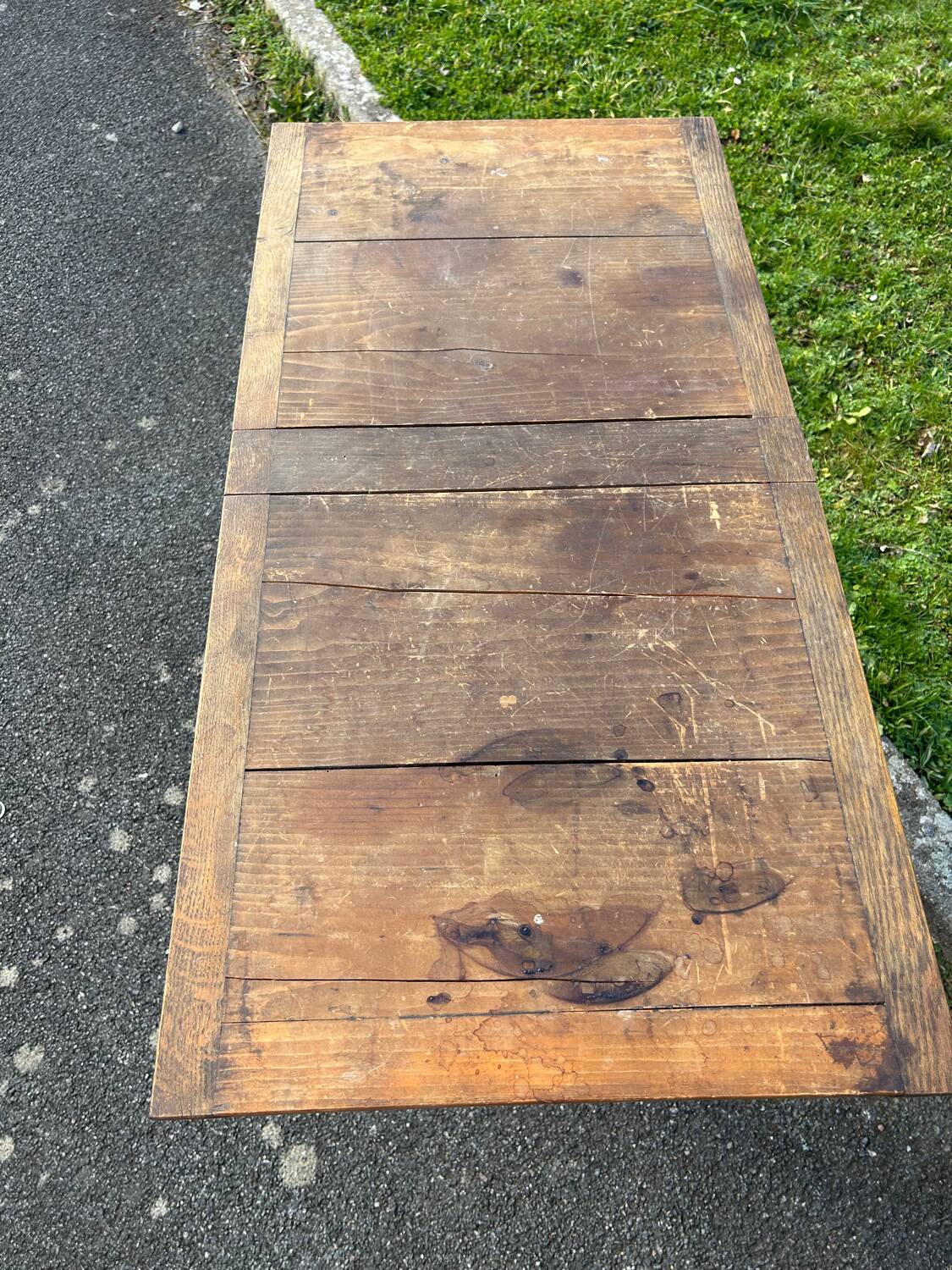 Antique folding oak table