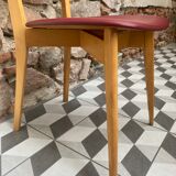 Chaise skaï rouge années 60