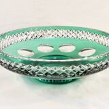 Fruit cup in green cut crystal