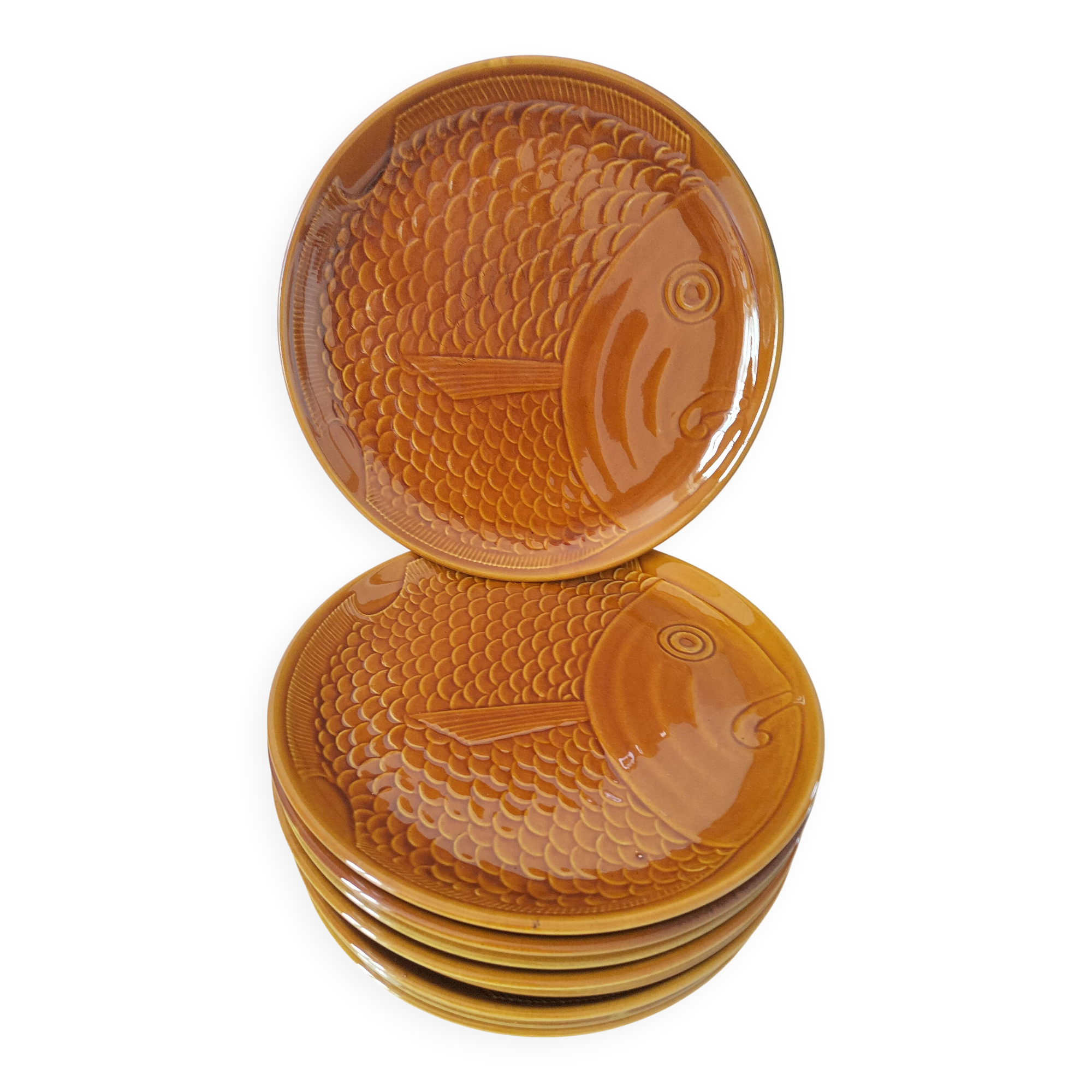 Sela Fish Barbotine Plate Set (Portugal)
