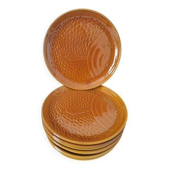 Sela Fish Barbotine Plate Set (Portugal)