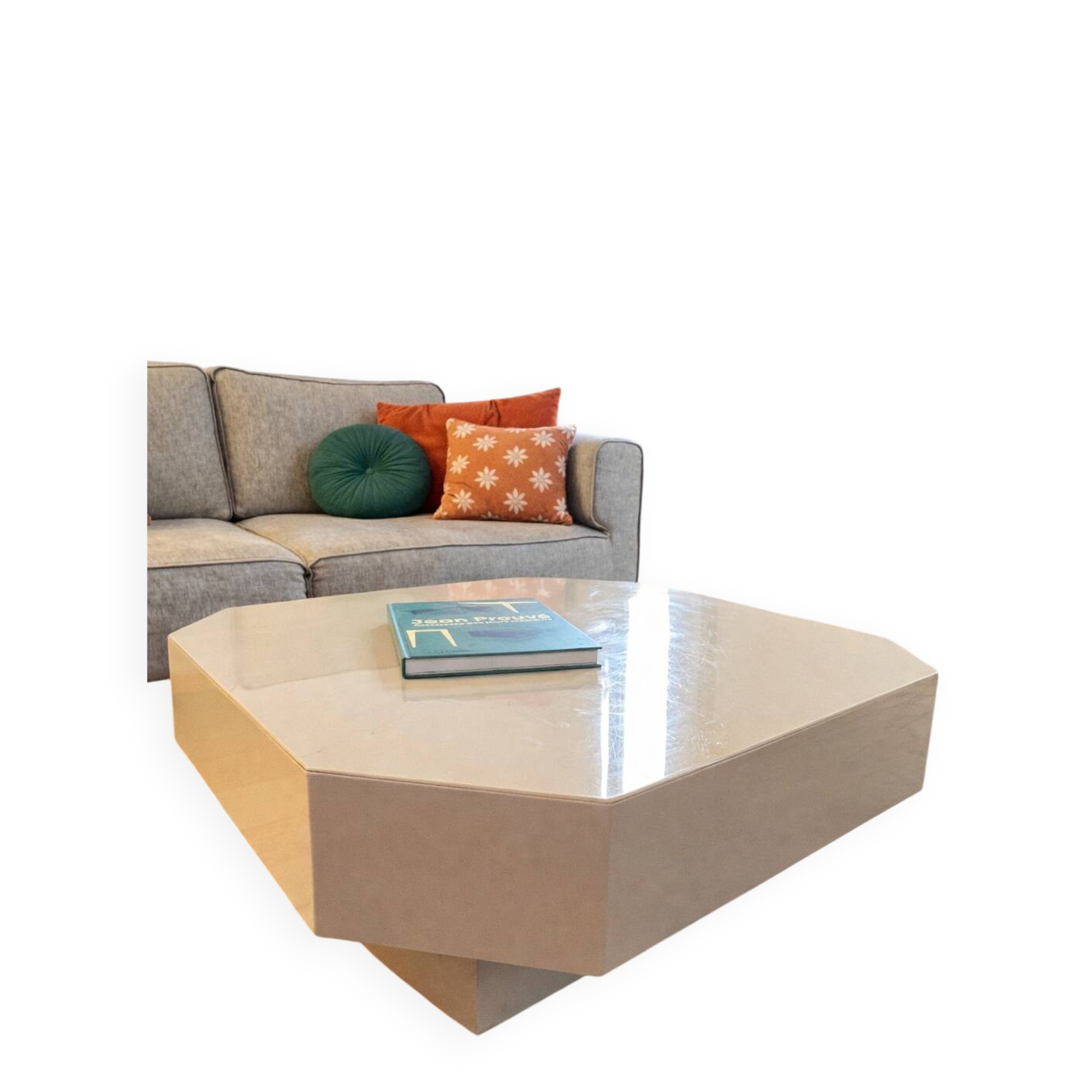 Cream lacquer coffee table David Lange