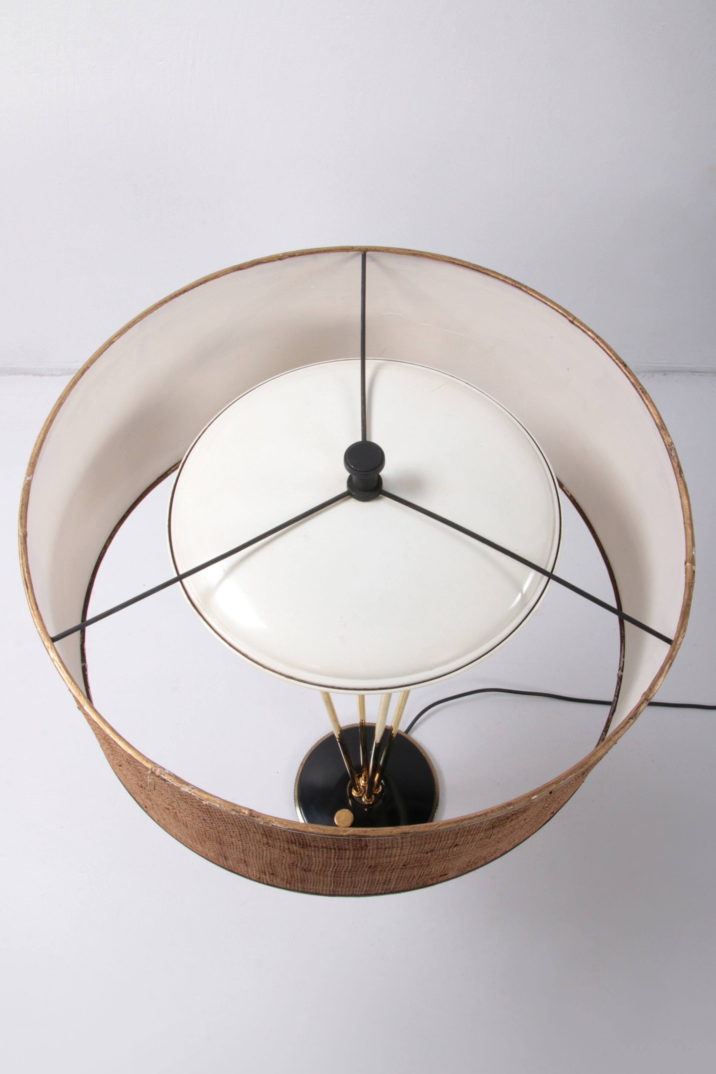Stiffel Table lamps set Rare with original shade, 1950 USA.