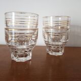 Set of 4 vintage glasses with gold rim
