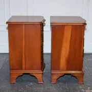Georgian Style Yew Wood Bedside Tables, Set of 2
