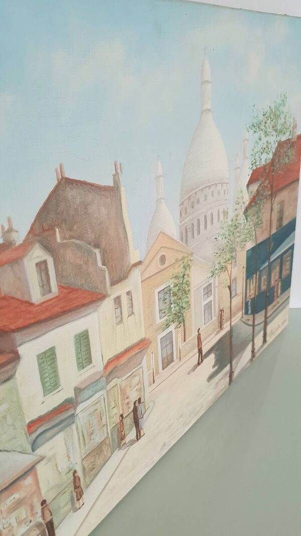 Toile acrylique ''Vue du Sacré Cœur'' depuis la place du Tertre