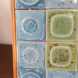 Dessous plat vintage en bois et céramique