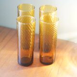 Vintage amber tube glasses