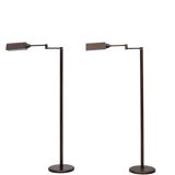Pair Bronze Swing Arm Library Floor lamps 1970s Germany