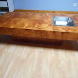 Coffee table for Roche Bobois 70s Elm loupe or thuya