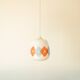 Suspension en opaline blanche à motifs géométriques orange et bleu Design 1970