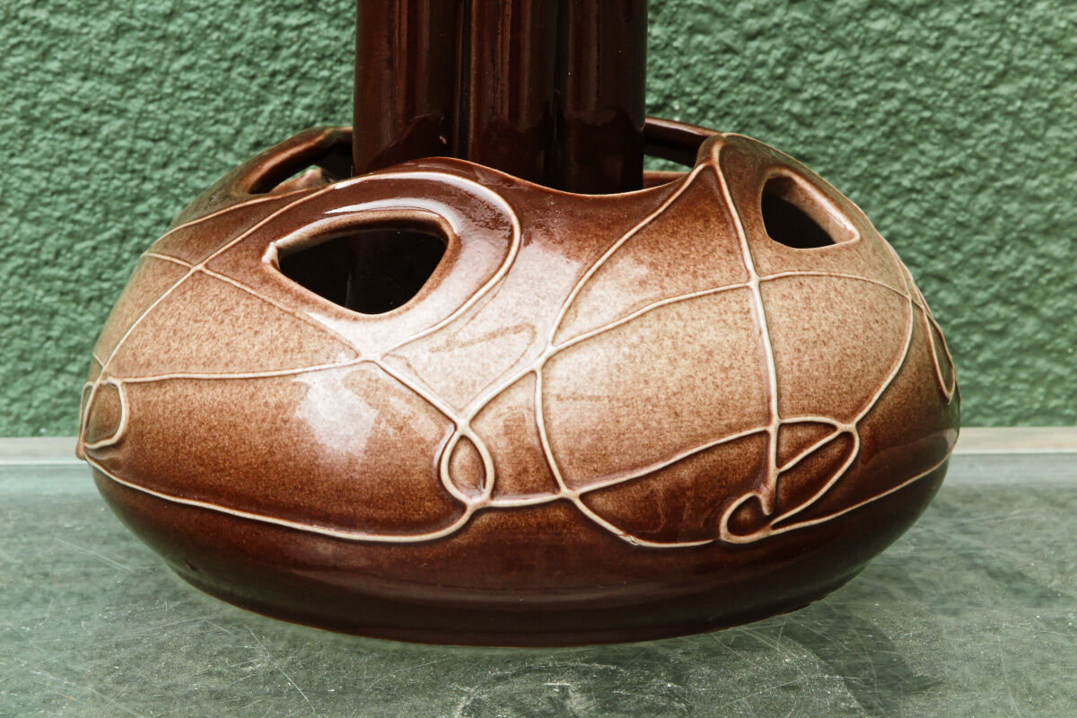 Ceramic vase, flower holder, ikebana, signed, 1960s