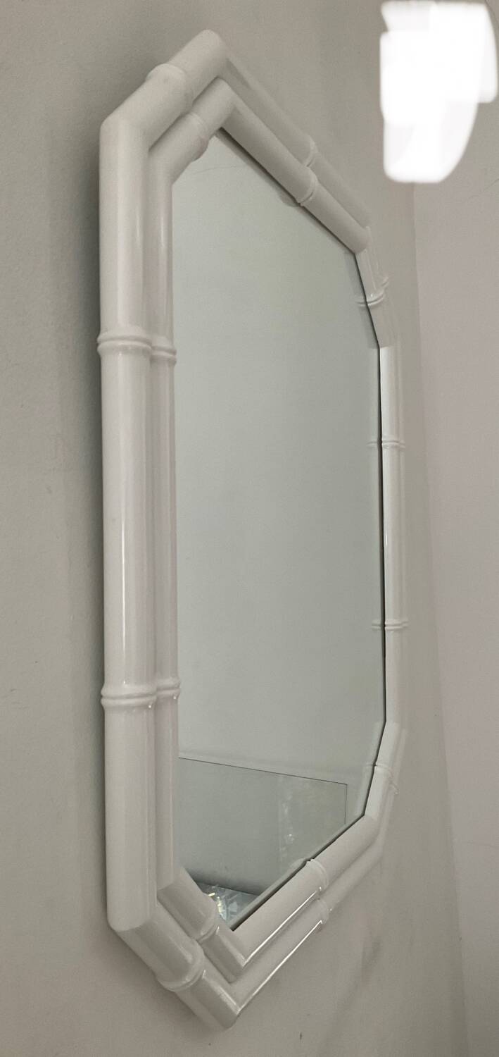 Vintage bamboo-style backelite mirror from the 70s