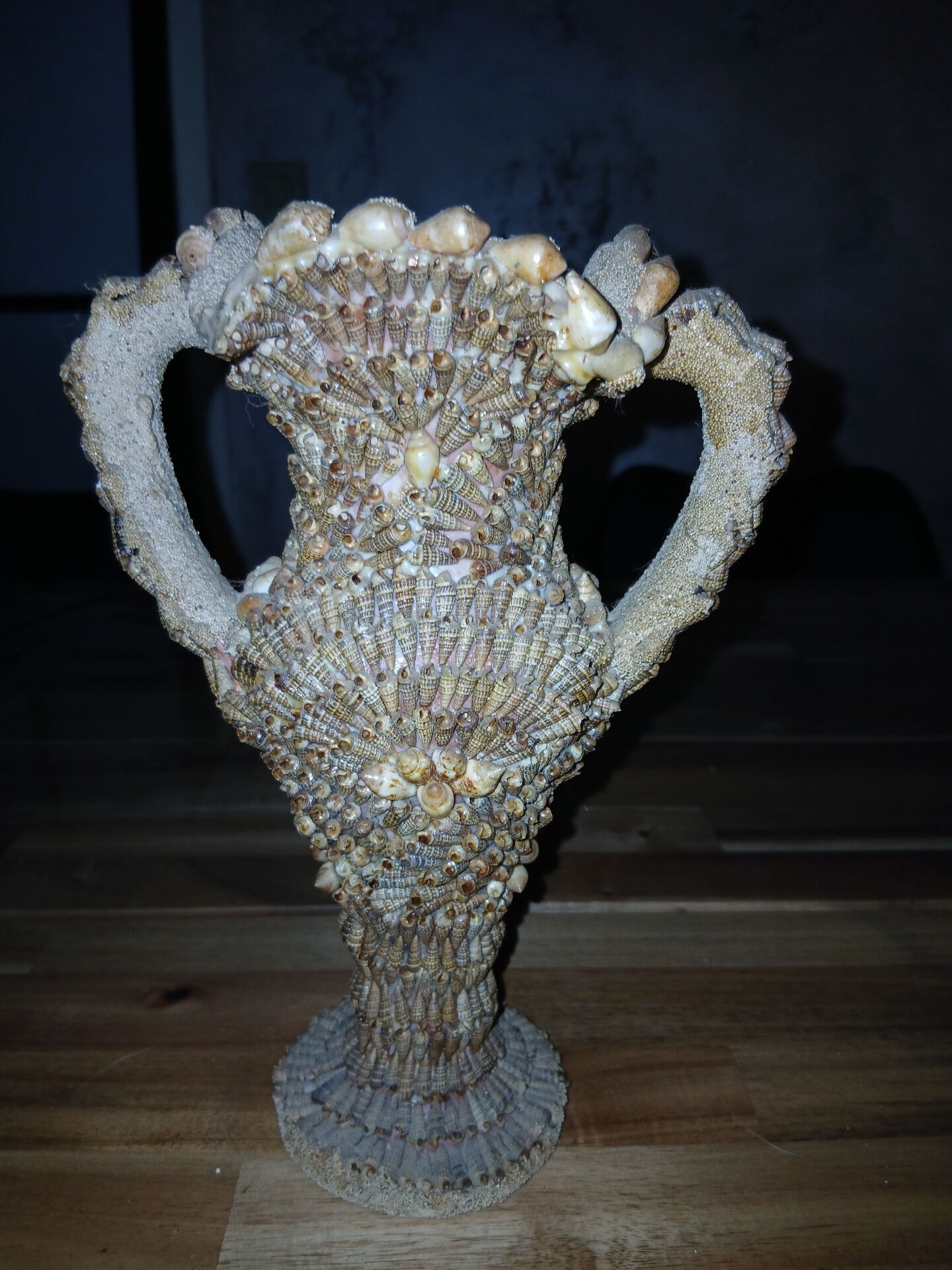 Vintage French shell vase