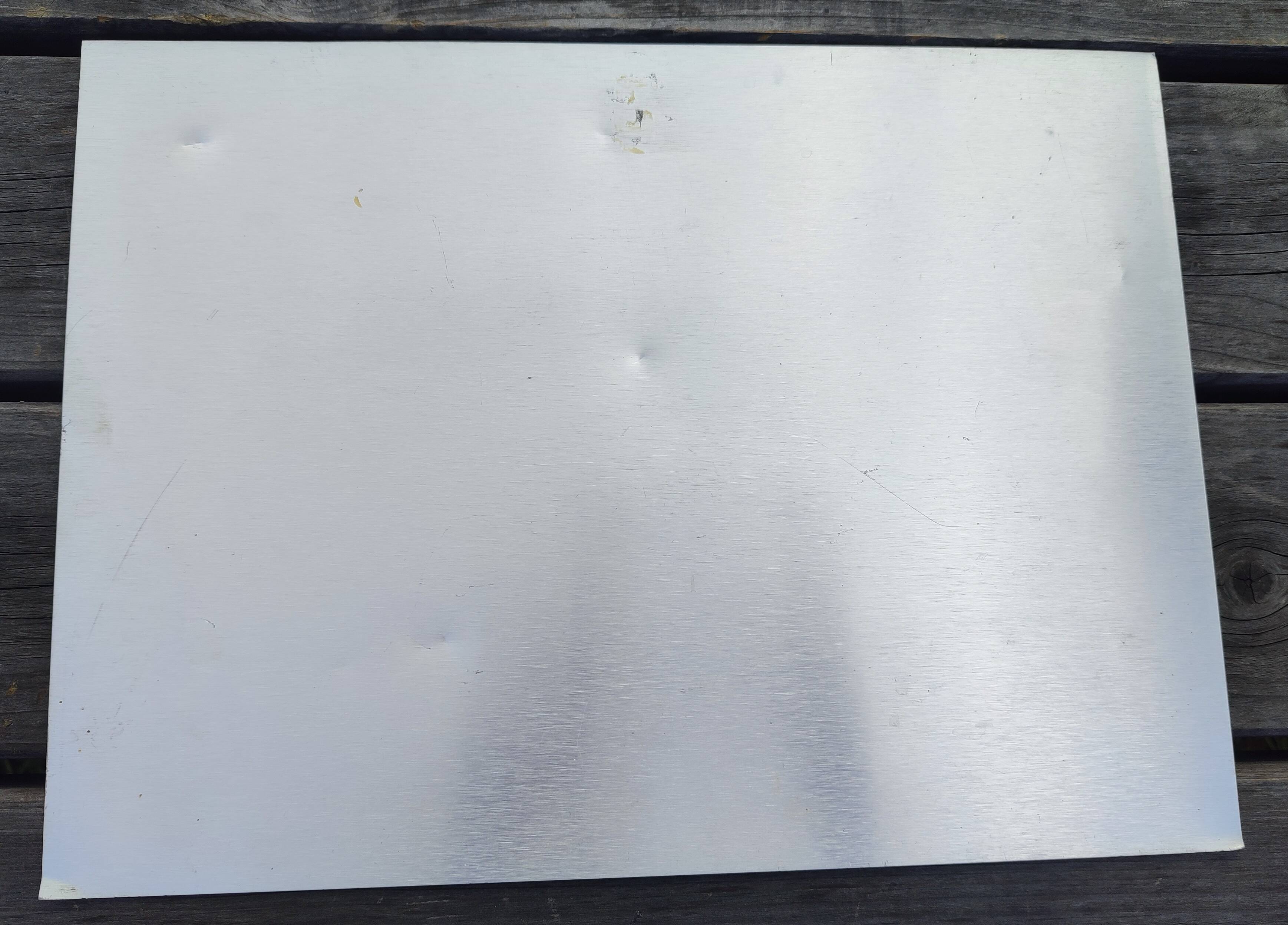 Old aluminium printing plate Brittany map