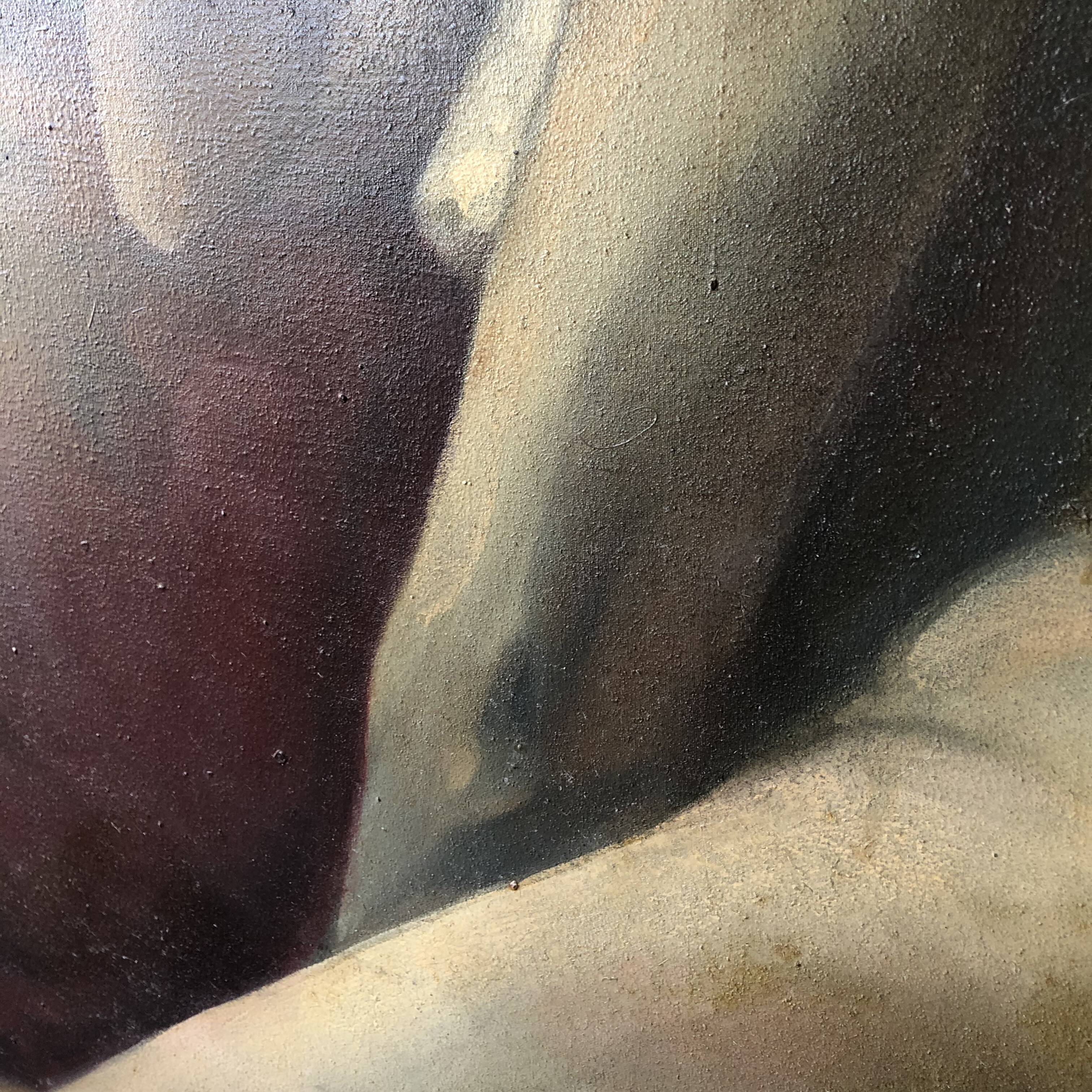 Nude woman painting