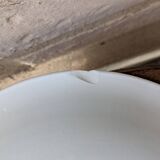 Round serving dish with hand-painted yellow flowers in ceramic TC Italy.