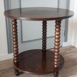 Turned wooden side table