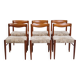 Set of six dining chairs - teak & light upholstery - Henry W. Klein - Bramin - 1960s