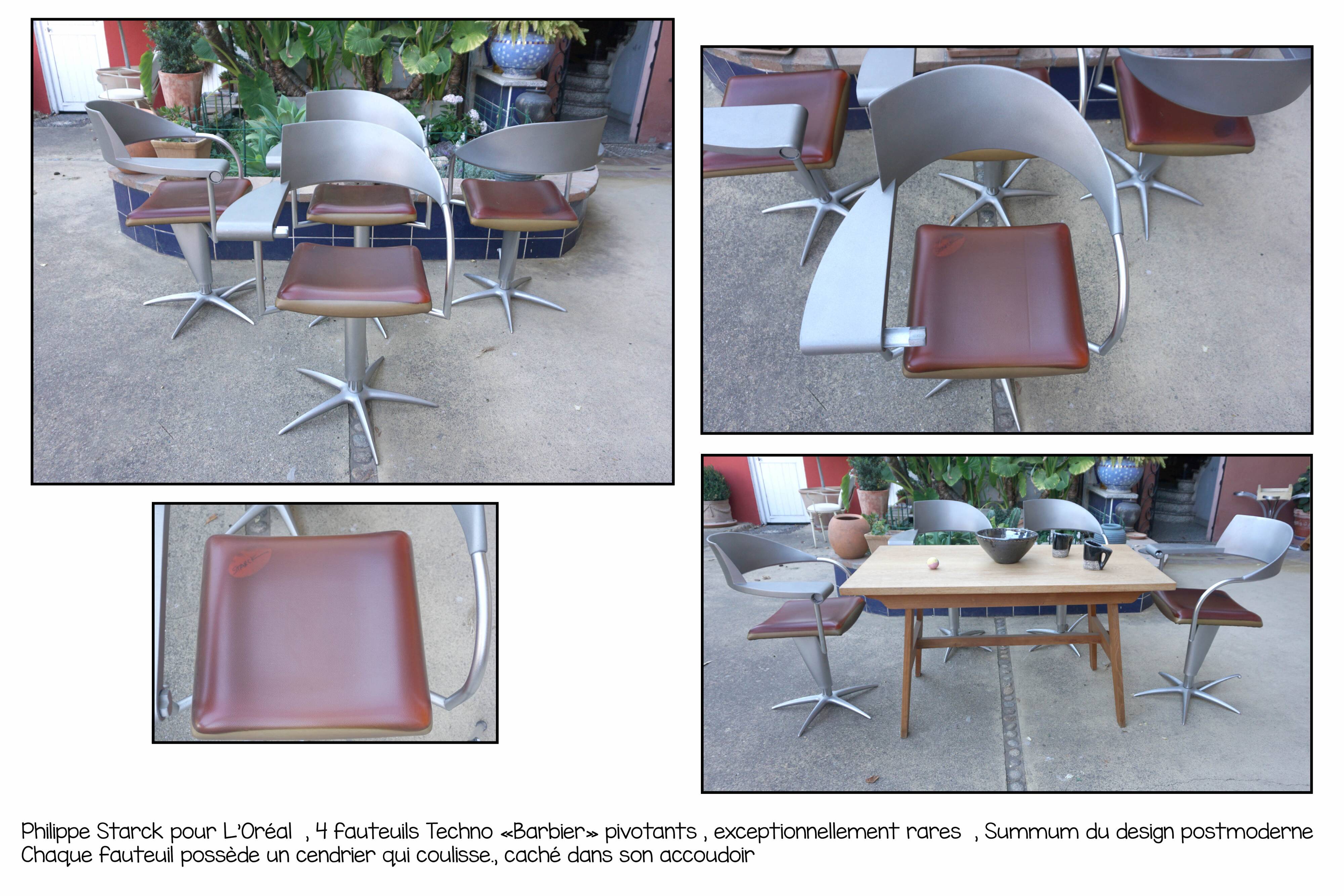 Set of 4 "Techno" armchairs by Philippe Starck for L'Oréal by MALETTI Présence Paris