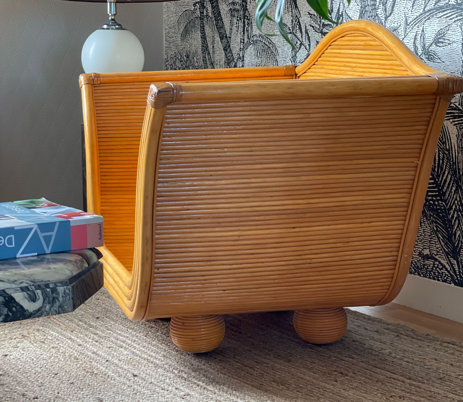 Maugrion armchair in rattan