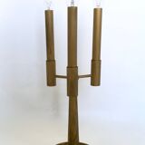 Vintage Three-Arm Brass Table Lamp with a Candelabra Design, Italy