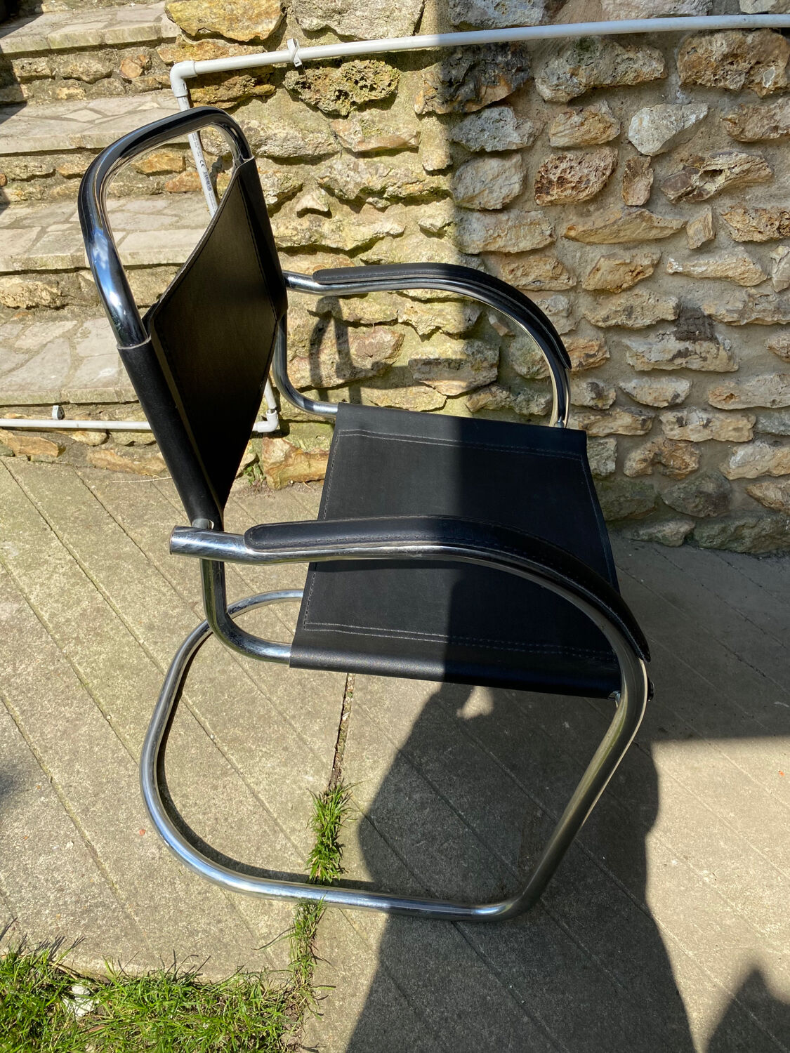 Leather and chrome chair