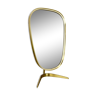 Original Modern Brass Table Mirror Vereinigte Werkstätten Munich, Germany 1950s