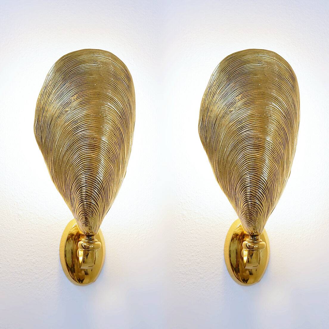 Pair of Bronze Mussel Shell Maison Jansen style Sconces -(2 pairs avail