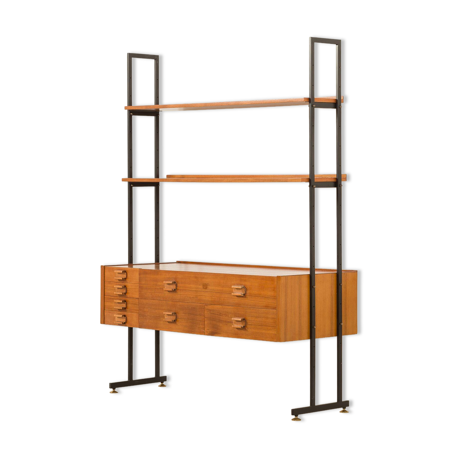 Italian free standing shelving unit with drawers, 1970s