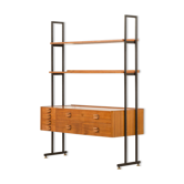 Italian free standing shelving unit with drawers, 1970s