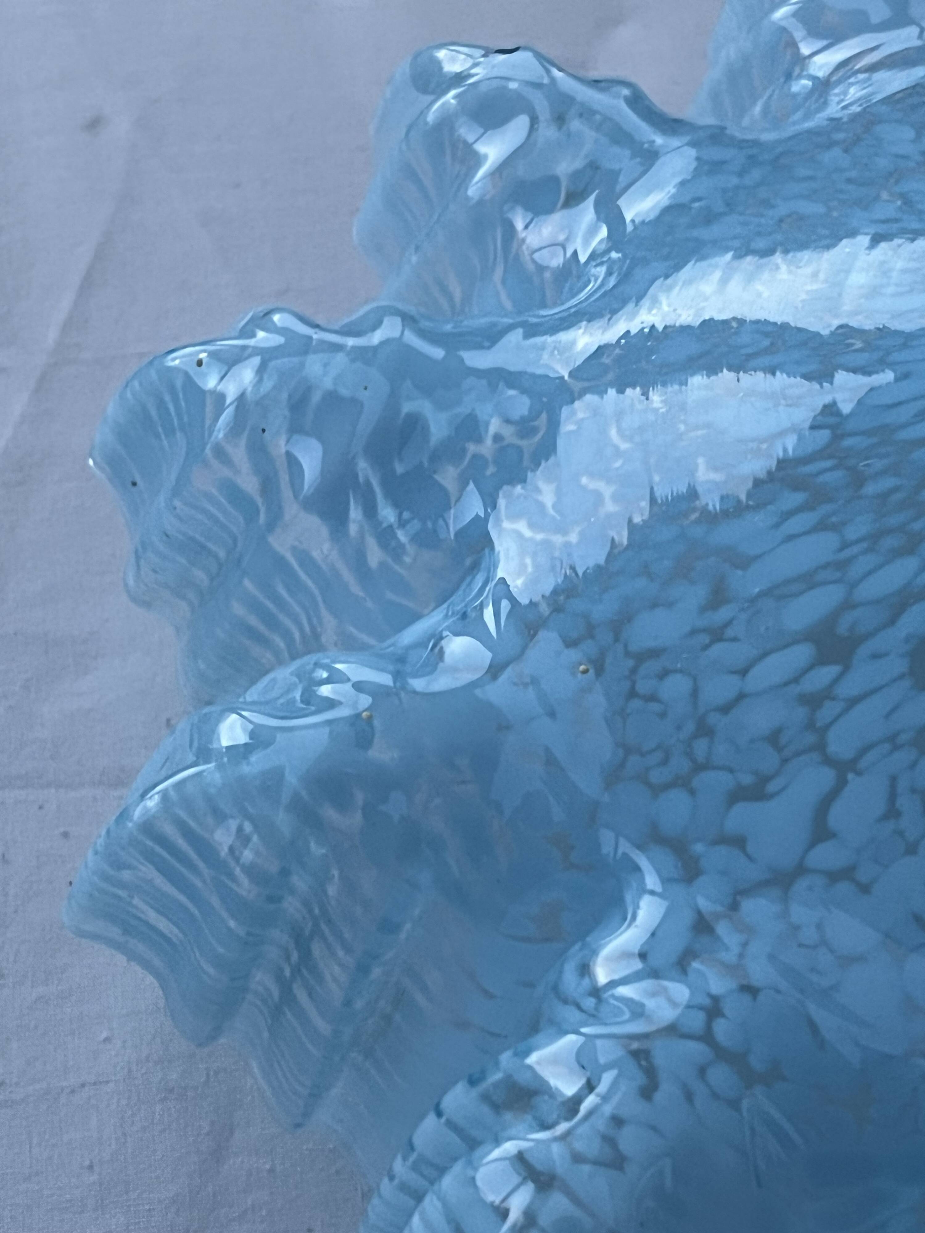 Corolla lampshade in Clichy blue glass