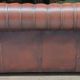 Vintage Chesterfield 2-Seater Sofa in Burgundy Leather with Button Tufting