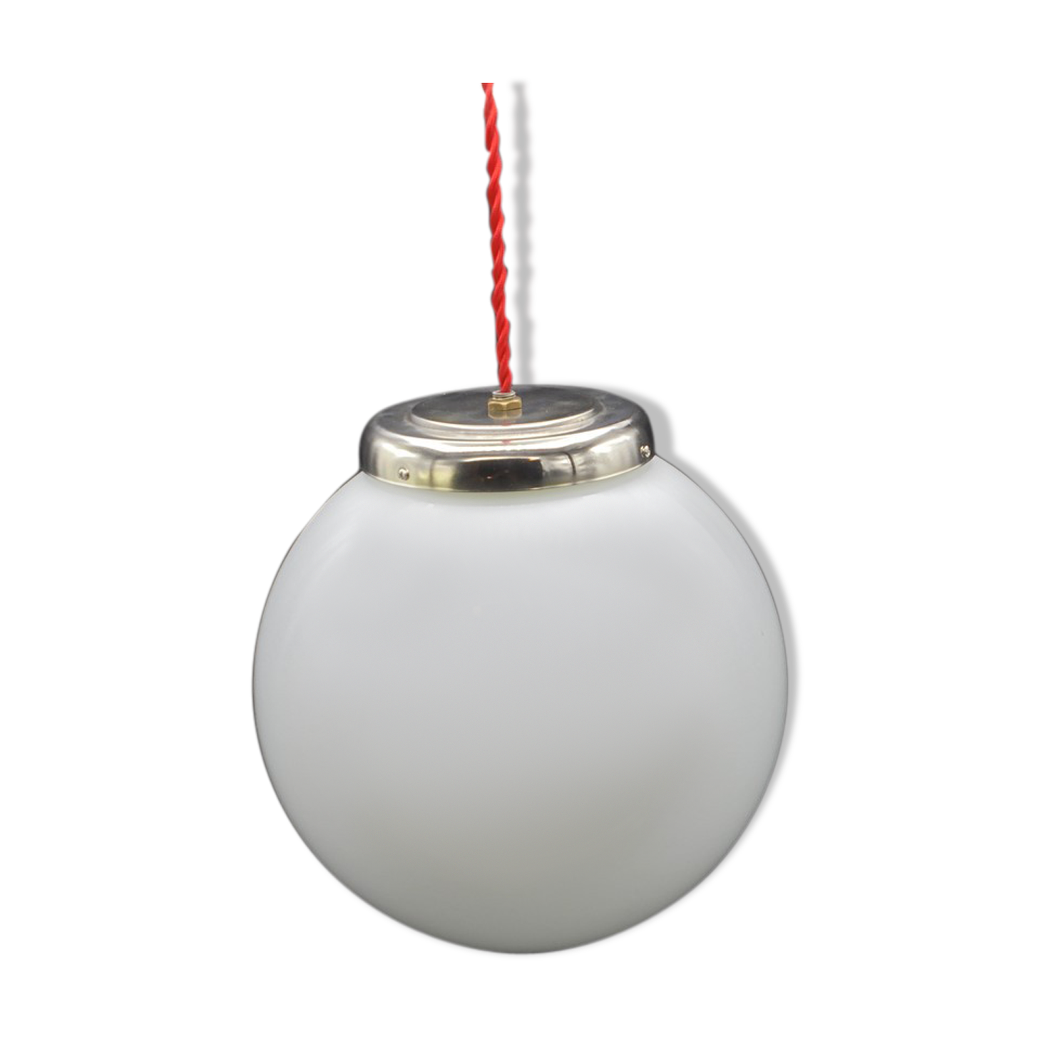 Opaline globe hanging lamp