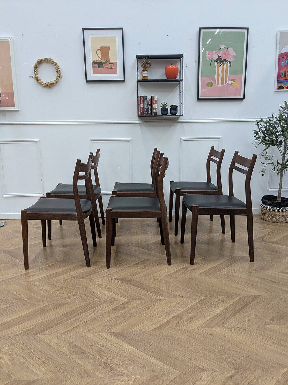 6 chaises scandinave vintage