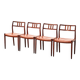 Set de 4 chaises N.O. Moller  modèle 79 en palissandre et cuir pour J.L. Mollers Danemark 1966