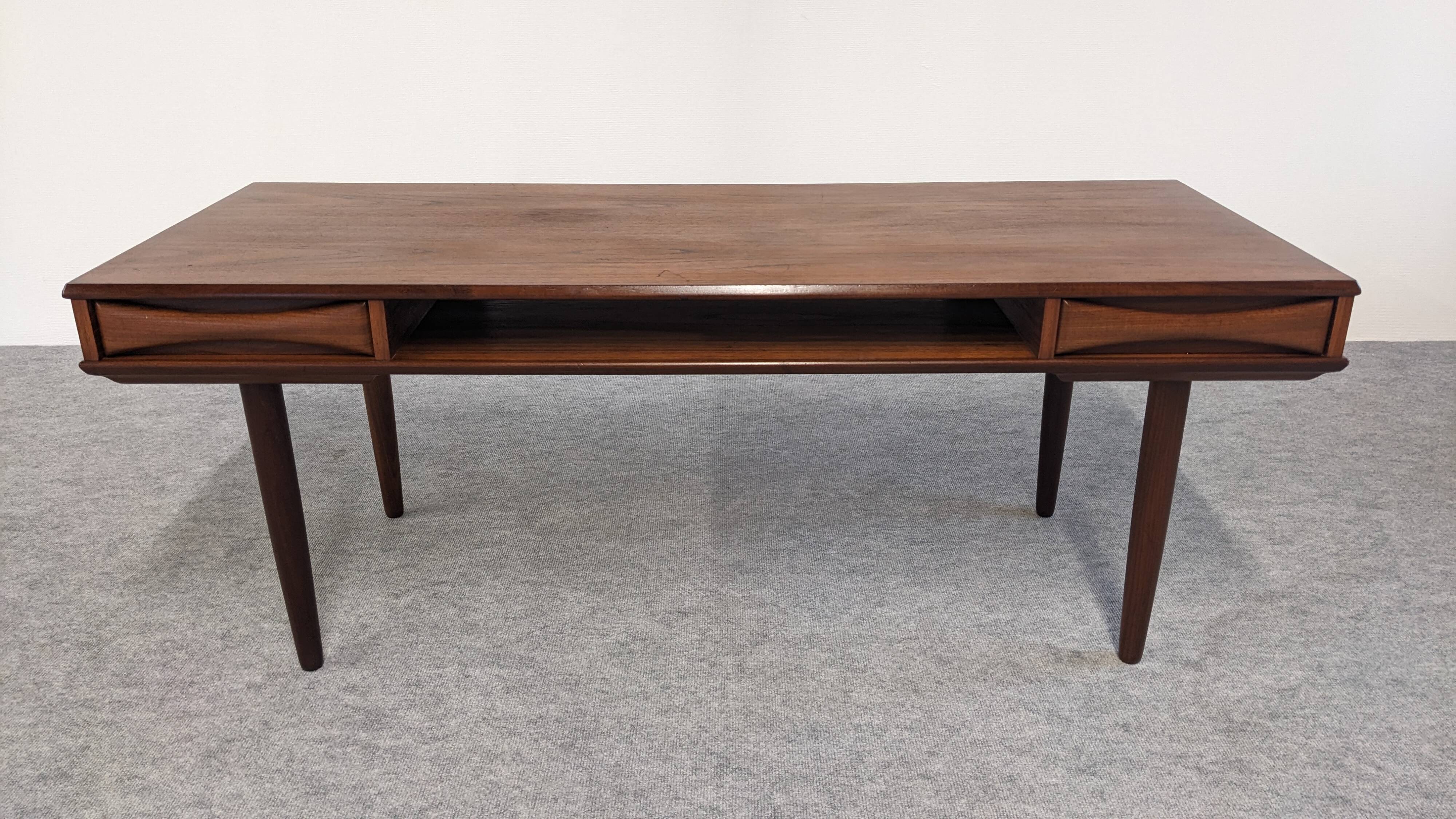 Modernist teak coffee table by Arne Vodder for Dyrlund, Denmark 1960s