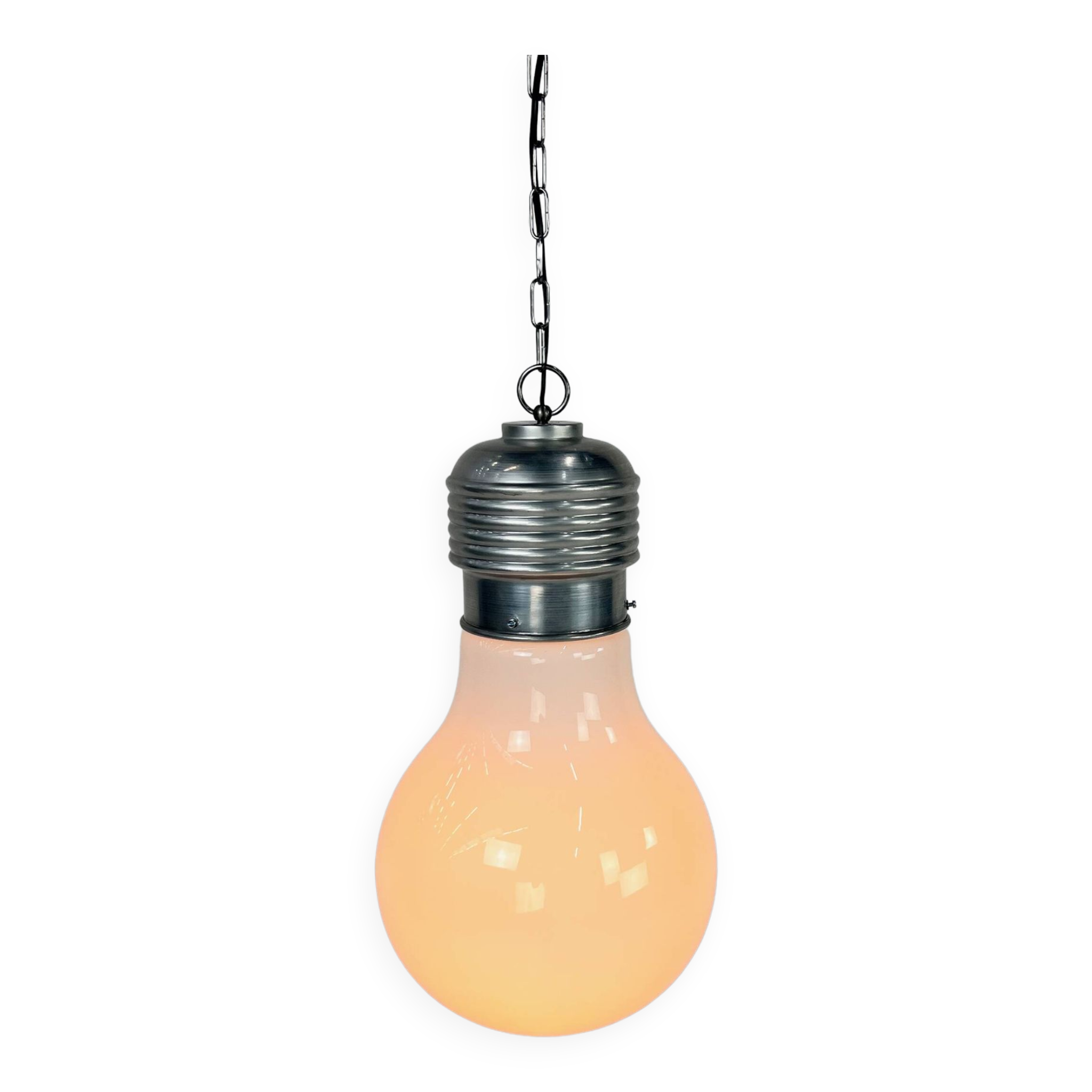 Vintage pendant lamp oversized light bulb by nuova elleluce, 1970