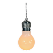 Vintage pendant lamp oversized light bulb by nuova elleluce, 1970